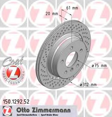 Задний дисковый тормоз Zimmermann 150129252