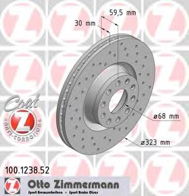 100123852 Zimmermann disco do freio dianteiro