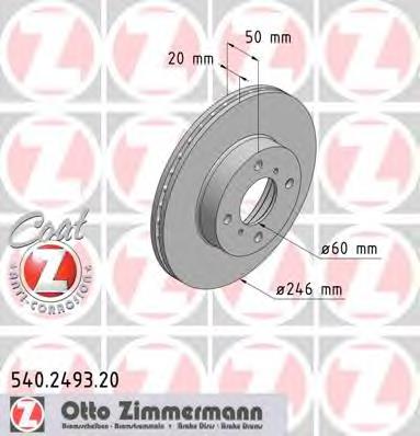 540249320 Zimmermann disco do freio dianteiro