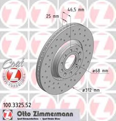 100332552 Zimmermann disco do freio dianteiro