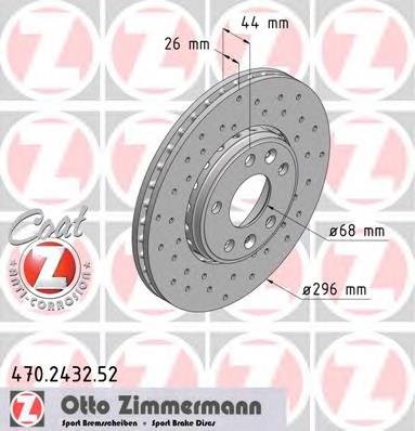 470243252 Zimmermann disco do freio dianteiro