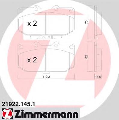219221451 Zimmermann sapatas do freio dianteiras de disco