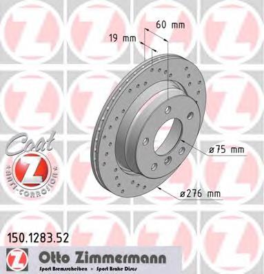 150128352 Zimmermann disco do freio traseiro