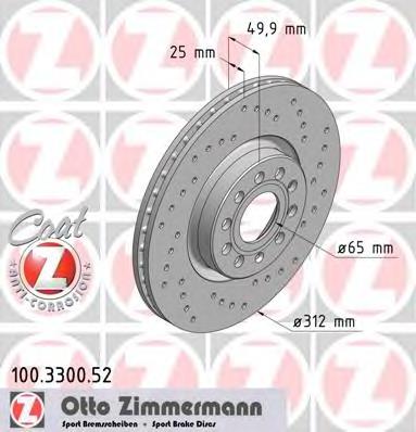 100330052 Zimmermann disco do freio dianteiro