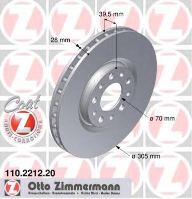 Купить 110221220 Zimmermann Ротор тормозной