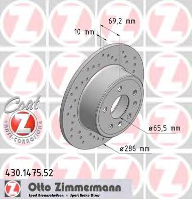430147552 Zimmermann disco do freio traseiro