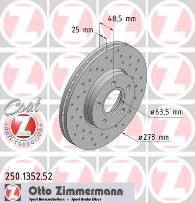 250135252 Zimmermann disco do freio dianteiro