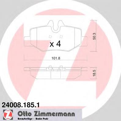 Задние тормозные колодки 240081851 Zimmermann