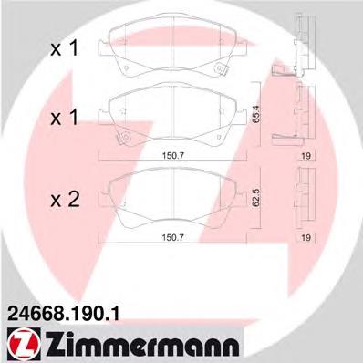 246681901 Zimmermann sapatas do freio dianteiras de disco