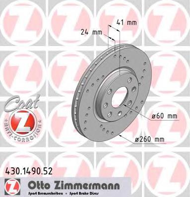 430149052 Zimmermann disco do freio dianteiro