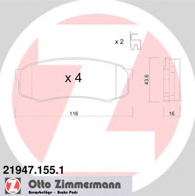 219471551 Zimmermann sapatas do freio traseiras de disco