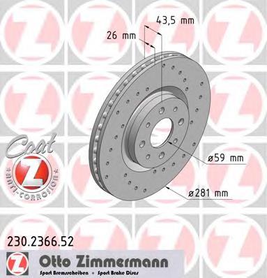 230236652 Zimmermann disco do freio dianteiro