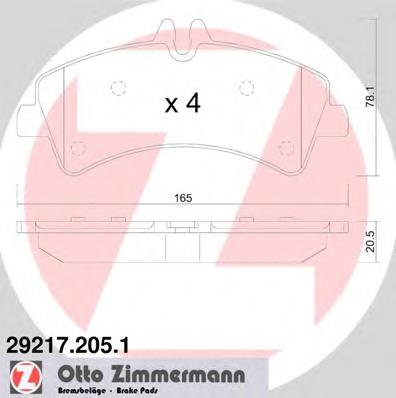 292172051 Zimmermann sapatas do freio traseiras de disco
