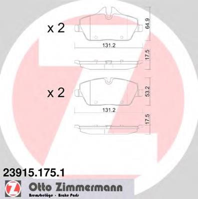 239151751 Zimmermann sapatas do freio dianteiras de disco