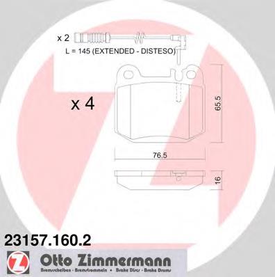 231571602 Zimmermann sapatas do freio traseiras de disco