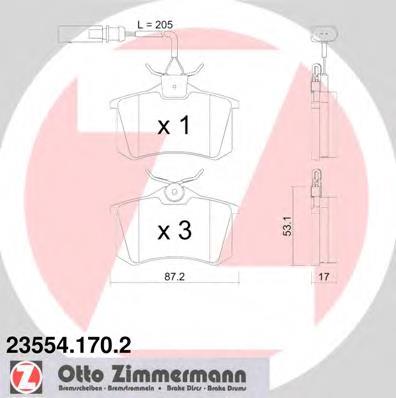 23554.170.2 Zimmermann sapatas do freio traseiras de disco