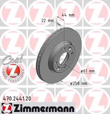 470244120 Zimmermann disco do freio dianteiro