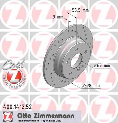 Задний тормозной диск Zimmermann 400141252 цена, от 32.28 USD