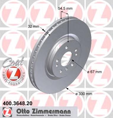 Купить 400364820 Zimmermann Ротор тормозной