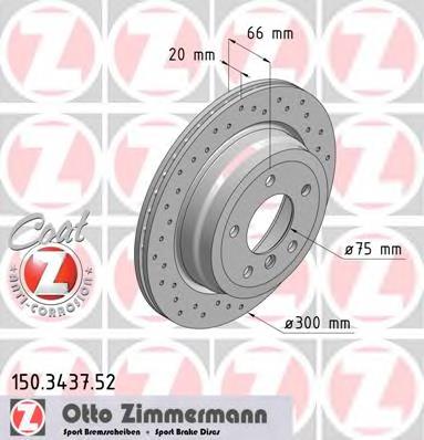 150343752 Zimmermann disco do freio traseiro