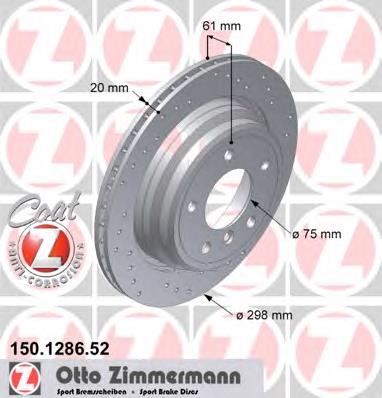 150128652 Zimmermann disco do freio traseiro