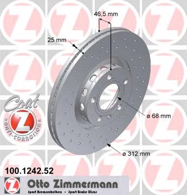 100124252 Zimmermann disco do freio dianteiro