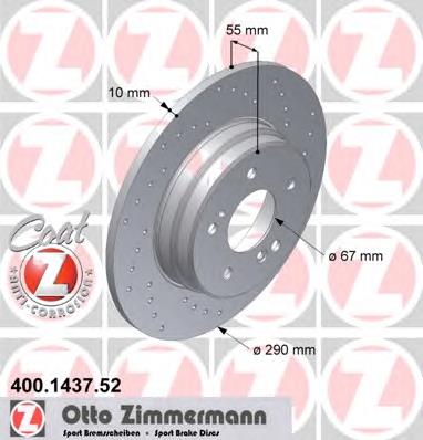 400143752 Zimmermann disco do freio traseiro
