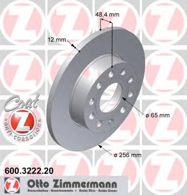 600322220 Zimmermann disco do freio traseiro