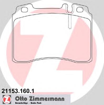 211531601 Zimmermann sapatas do freio dianteiras de disco