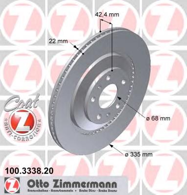 100333820 Zimmermann disco do freio traseiro
