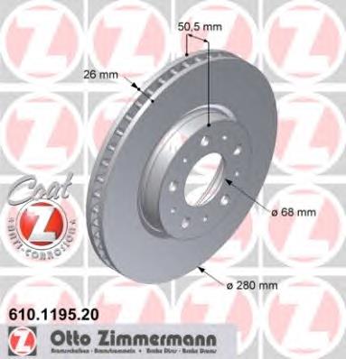 610119520 Zimmermann disco do freio dianteiro