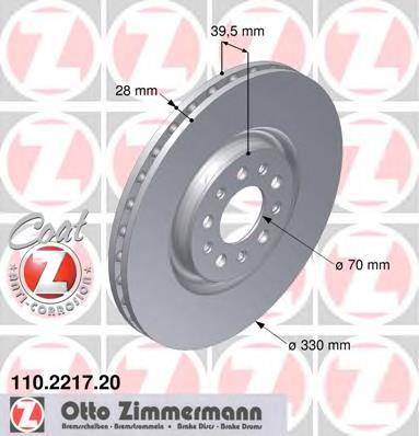 Купить 110221720 Zimmermann Ротор тормозной