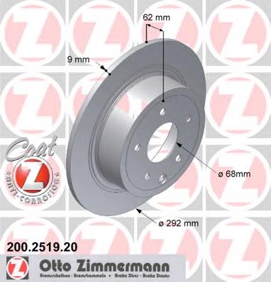 200251920 Zimmermann disco do freio traseiro