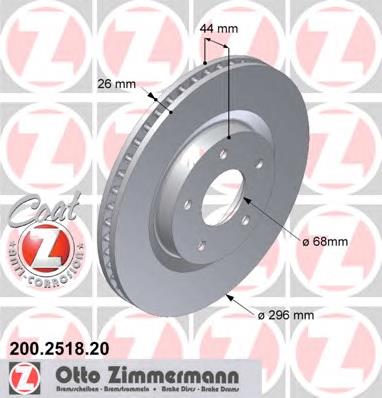 200251820 Zimmermann disco do freio dianteiro