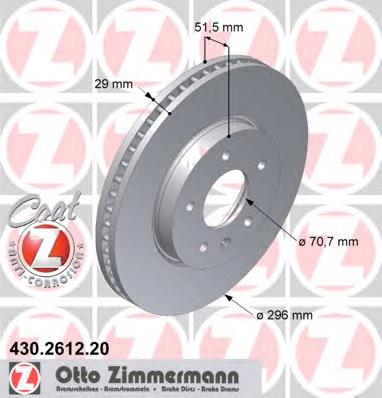Купить 430261220 Zimmermann Ротор тормозной