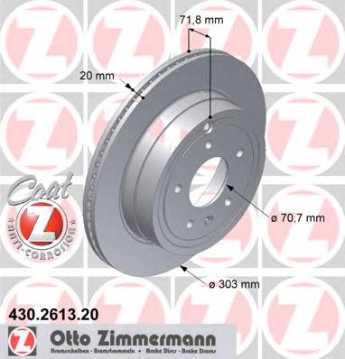 Задний тормозной диск Zimmermann 430261320 цена, от 52.51 USD