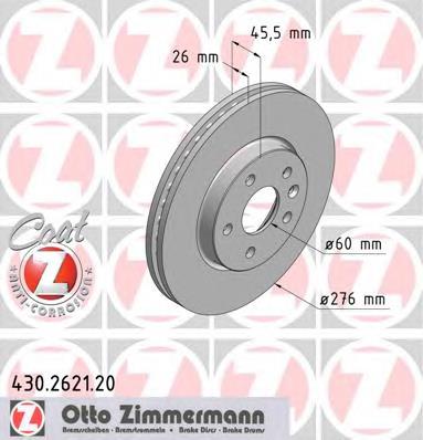 430262120 Zimmermann disco do freio dianteiro