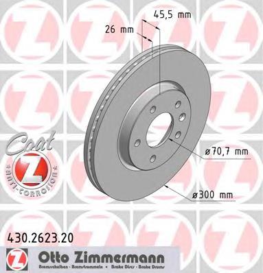 430262320 Zimmermann disco do freio dianteiro