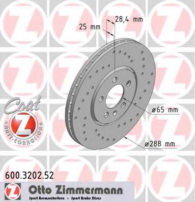 600320252 Zimmermann disco do freio dianteiro
