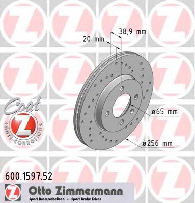 600159752 Zimmermann disco do freio dianteiro