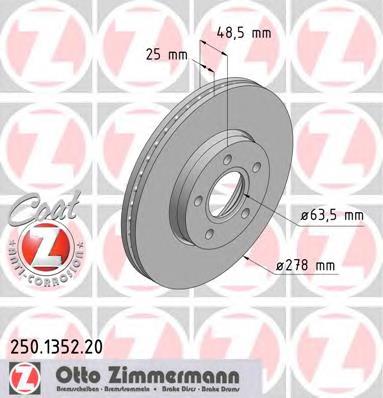 250135220 Zimmermann disco do freio dianteiro
