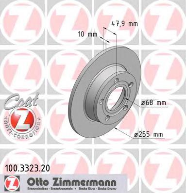 100332320 Zimmermann disco do freio traseiro
