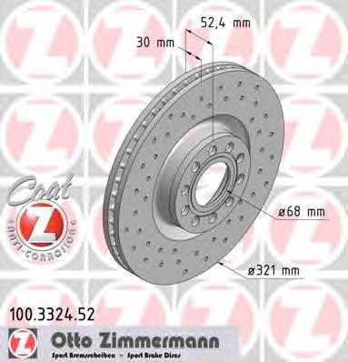 100332452 Zimmermann disco do freio dianteiro