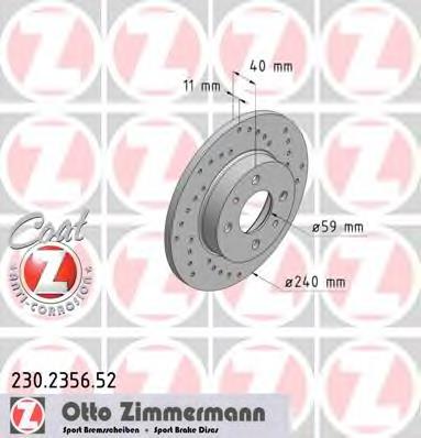 Тормозные диски 230235652 Zimmermann