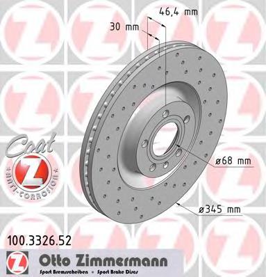 100332652 Zimmermann disco do freio dianteiro