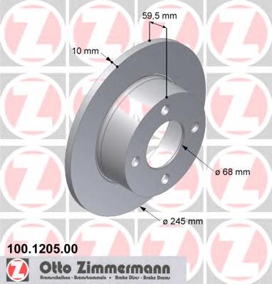 Тормозные диски 100120500 Zimmermann