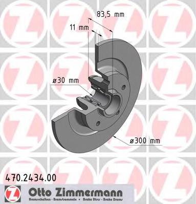 470243400 Zimmermann disco do freio traseiro