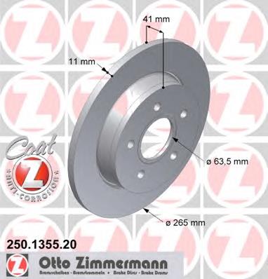 250135520 Zimmermann disco do freio traseiro