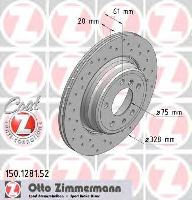 Задний тормозной диск Zimmermann 150128152 цена, от 110.60 USD