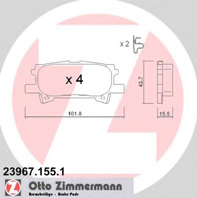 239671551 Zimmermann sapatas do freio traseiras de disco